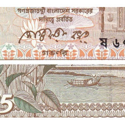 Bangladesh - Pick 25c_1 - 5 taka - Série ঘ - 03/1991 - Etat : NEUF