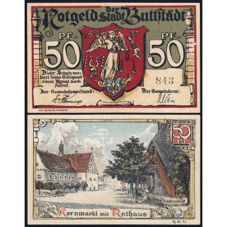 Allemagne - Notgeld - Buttstädt - 50 pfennig - Type 1 - 1921 - Etat : NEUF