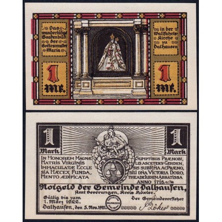 Allemagne - Notgeld - Dalhausen - 1 mark - 05/11/1921 - Etat : NEUF