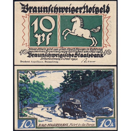 Allemagne - Notgeld - Braunschweig - 10 pfennig - Série 3 - Réf. a - 01/05/1921 - Etat : NEUF