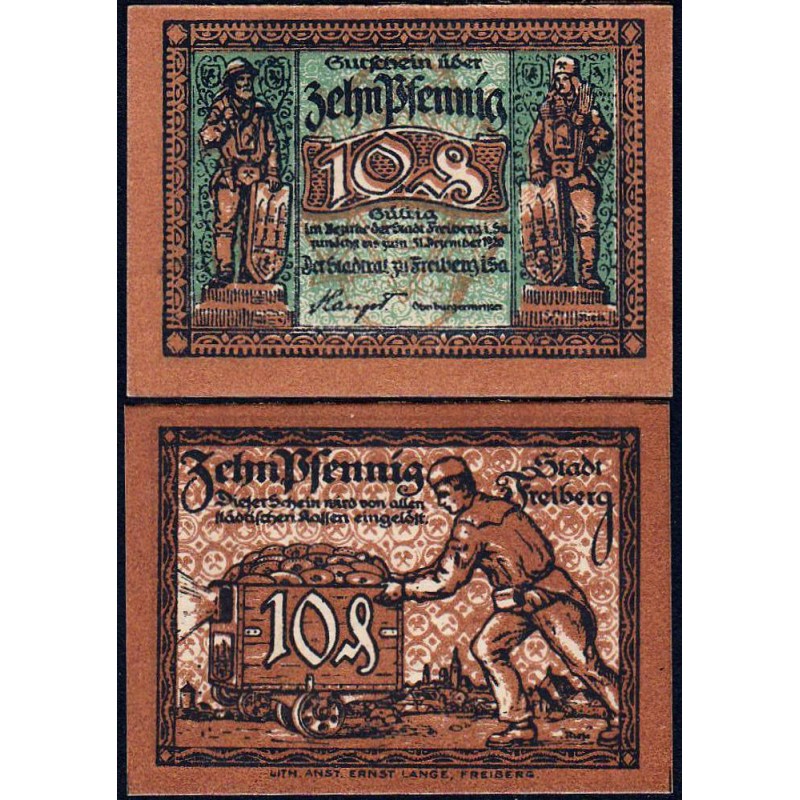 Allemagne - Notgeld - Freiberg - 10 pfennig - 1920 - Etat : NEUF