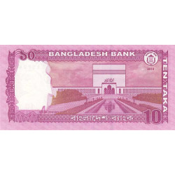Bangladesh - Pick 54c - 10 taka - Série খ ছ - 2014 - Etat : NEUF