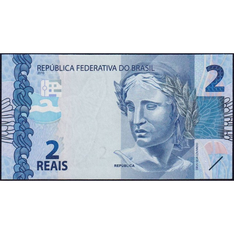 Brésil - Pick 252f - 2 reais - Série JA - 2010 (2019) - Etat : NEUF