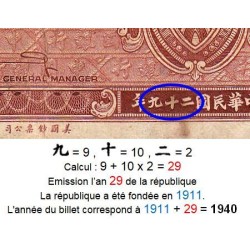 Chine - Bank of China - Pick 87c_2 - 50 yüan - Série T A - 1940 - Etat : TB+