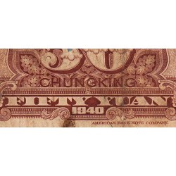 Chine - Bank of China - Pick 87c_2 - 50 yüan - Série T A - 1940 - Etat : TB+