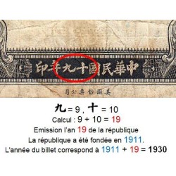 Chine - Cent. B. of China - Shanghai - Pick 326d_2 - 5 customs gold units - Série HF - 1930 - Etat : B-