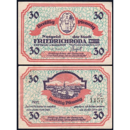 Allemagne - Notgeld - Friedrichroda - 30 pfennig - Type 1C - 1920 - Etat : TTB+