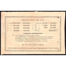1882 - Lille - Loterie - Palais des Beaux-Arts de la ville de Lille - 1 franc - Etat : TTB