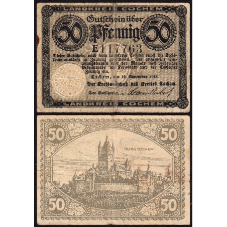 Allemagne - Notgeld - Cochem - 50 pfennig - 19/11/1918 - Série E - Etat : TB+