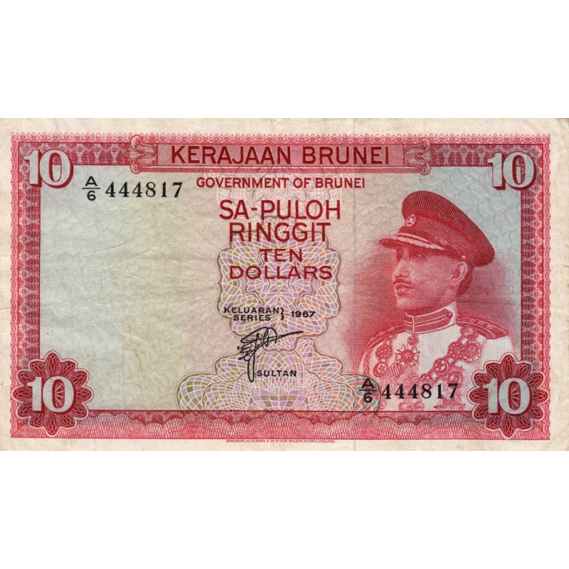 Brunei - Pick 3 - 10 dollars - 1967 - Etat : TTB