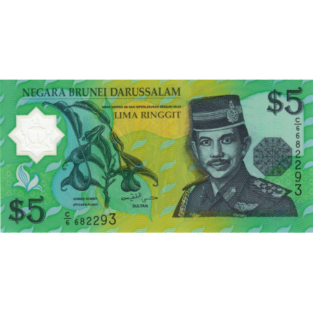 Brunei - Pick 23b - 5 dollars - 2002 - Polymère - Etat : NEUF