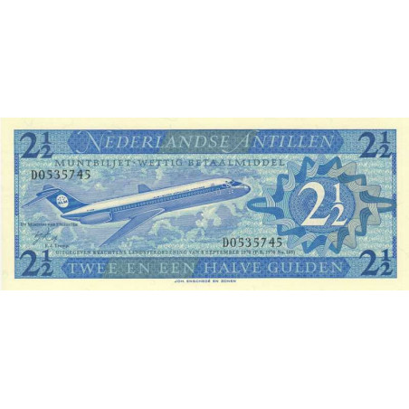 Antilles Néerlandaises - Pick 21a - 2 1/2 gulden - Série D - 08/09/1970 - Etat : NEUF