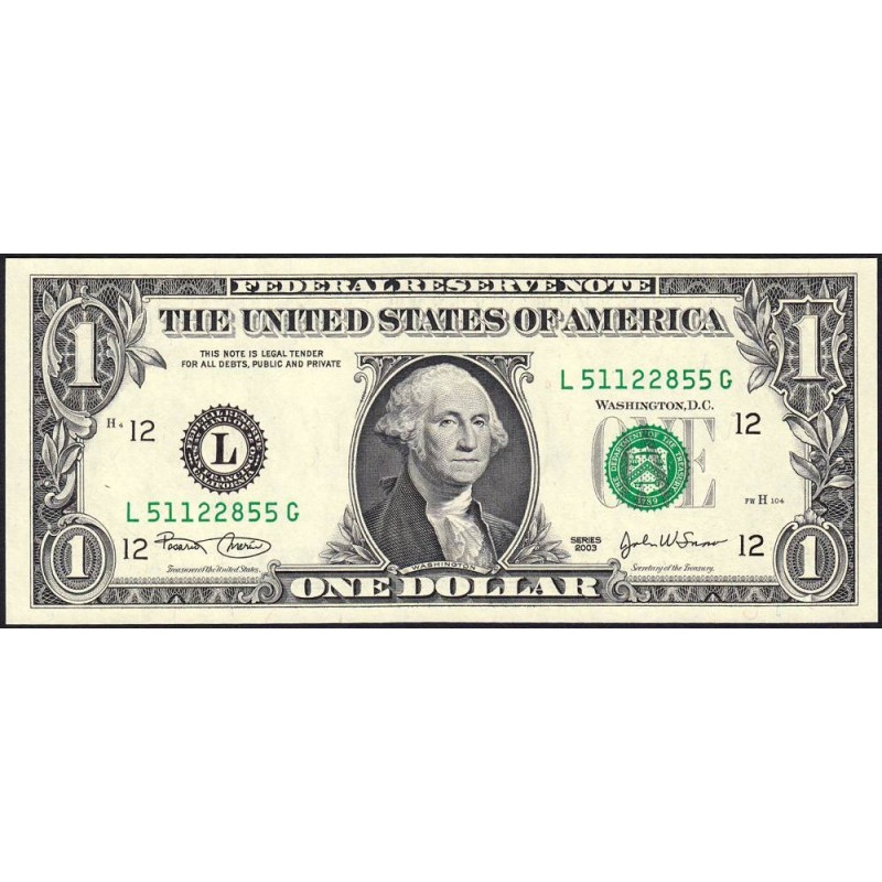 Etats Unis - Pick 515a_2 - 1 dollar - Série L G - 2003 - San Francisco - Etat : NEUF