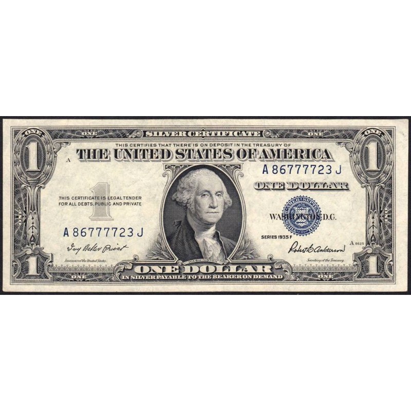 Etats Unis - Pick 416D2f - 1 dollar - Série A J - 1935 F - Etat : TTB+