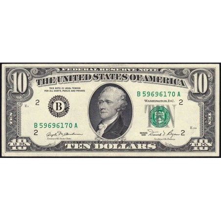 Etats Unis - Pick 470a - 10 dollars - Série B A - 1981 - New York - Etat : SUP+