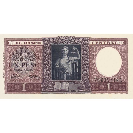 Argentine - Pick 263a - 1 peso - Série C - 1956 - Etat : SPL+