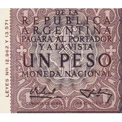 Argentine - Pick 263a - 1 peso - Série C - 1956 - Etat : SPL+