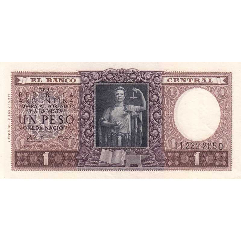 Argentine - Pick 263b_1 - 1 peso - Série D - 1956 - Etat : SPL+