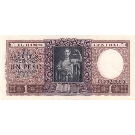 Argentine - Pick 263b1 - 1 peso - Série D - 1956 - Etat : SPL+