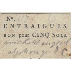 Bouches du Rhône - Entraigues - Kolsky 13-47 - 5 sols - Série C - Etat : SUP