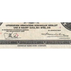 Indes Néerlandaises - Pick 111a_1 - 1 gulden - Série AK - 02/03/1943 - Etat : SPL+
