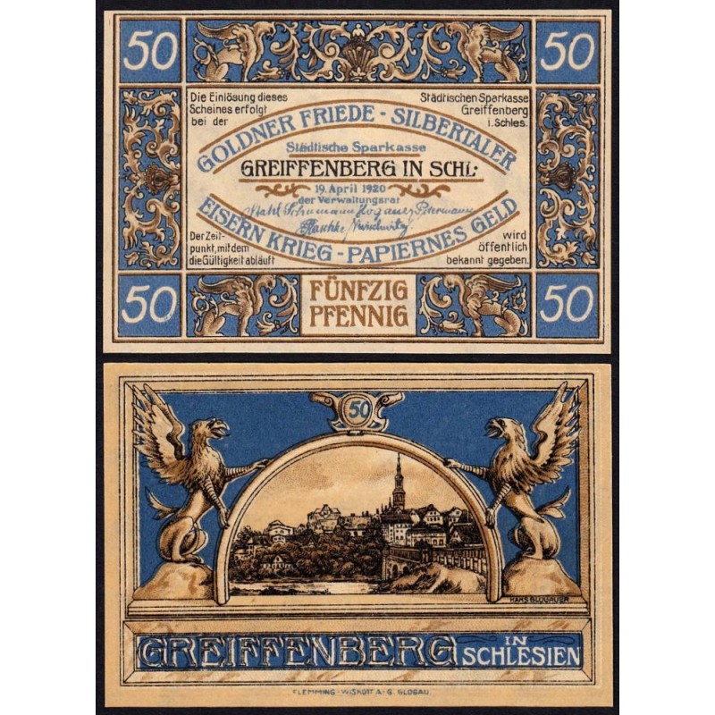 Pologne - Notgeld - Greiffenberg (Gryfow Slaski) - 50 pfennig - 19/04/1920 - Etat : NEUF