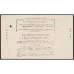 1937 - Loterie Nationale - 6e tranche - 1/10ème - Gueules cassées - Etat : TTB+