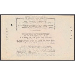 1937 - Loterie Nationale - 6e tranche - 1/10ème - Gueules cassées - Etat : TTB