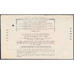 1937 - Loterie Nationale - 6e tranche - 1/10ème - Gueules cassées - Etat : TTB