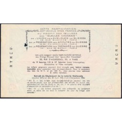 1937 - Loterie Nationale - 6e tranche - 1/10ème - Gueules cassées - Etat : TTB+
