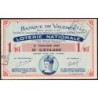 1937 - Loterie Nationale - 2e tranche - 1/10ème - Banque de Valence - Etat : TTB