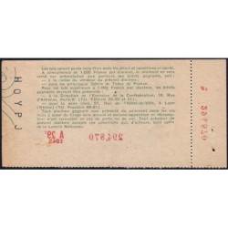 1943 - Loterie Nationale - 29e tranche A - 1/10ème - Débitants Tabac - Etat : TTB+