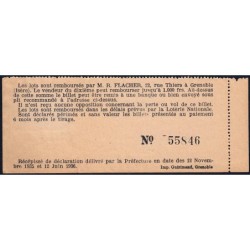 1943 - Loterie Nationale - 12e tranche B - 1/10ème - R. Flacher - Etat : TTB