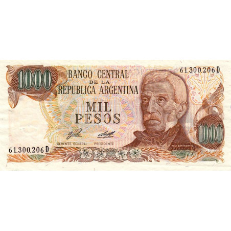 Argentine - Pick 304b_1 - 1'000 pesos - Série D - 1976 - Etat : TTB+