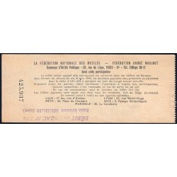 1957 - Loterie Nationale - 33e tranche Gr. II - 1/10ème - Fédération des Mutilés - Etat : TTB+