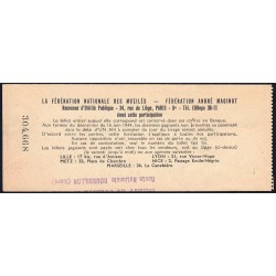 1957 - Loterie Nationale - 33e tranche Gr. V - 1/10ème - Fédération des Mutilés - Etat : TTB+