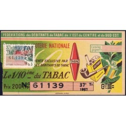 1957 - Loterie Nationale - 37e tranche Gr. III - 1/10ème - Débitants Tabac - Etat : TB-