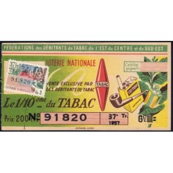 1957 - Loterie Nationale - 37e tranche Gr. III - 1/10ème - Débitants Tabac - Etat : TTB+