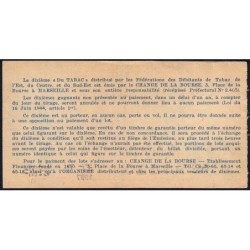 1957 - Loterie Nationale - 37e tranche Gr. III - 1/10ème - Débitants Tabac - Etat : TTB+