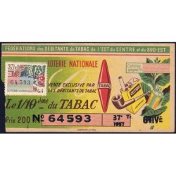 1957 - Loterie Nationale - 37e tranche Gr. IV - 1/10ème - Débitants Tabac - Etat : TB-