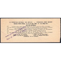 1957 - Loterie Nationale - 38e tranche Gr. I - 1/10ème - Fédération des Mutilés - Etat : TTB