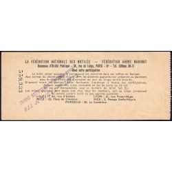 1957 - Loterie Nationale - 38e tranche Gr. III - 1/10ème - Fédération des Mutilés - Etat : TTB+