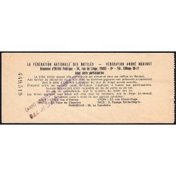 1957 - Loterie Nationale - 38e tranche Gr. IV - 1/10ème - Fédération des Mutilés - Etat : TTB
