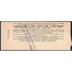 1957 - Loterie Nationale - 39e tranche Gr. I - 1/10ème - Fils des Tués - Etat : TB+