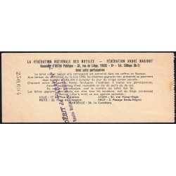 1957 - Loterie Nationale - 39e tranche Gr. II - 1/10ème - Fédération des Mutilés - Etat : TTB+