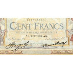 F 24-15 - 04/06/1936 - 100 francs - Merson grands cartouches - Série P.51406 - Etat : TTB