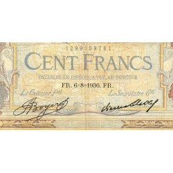 F 24-15 - 06/08/1936 - 100 francs - Merson grands cartouches - Série K.51965 - Etat : B-