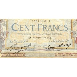 F 24-16 - 11/02/1937 - 100 francs - Merson grands cartouches - Série O.53149 - Etat : TB