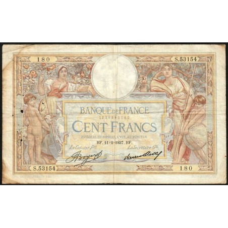 F 24-16 - 11/02/1937 - 100 francs - Merson grands cartouches - Série S.53154 - Etat : TB-