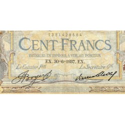 F 24-16 - 30/06/1937 - 100 francs - Merson grands cartouches - Série D.55258 - Etat : TB-